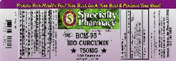 Specialty Pharmacy BCM-95 Bio-Curcumin 750 mg - supplement