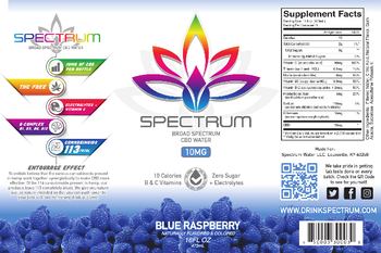 Spectrum Broad Spectrum CBD Water 10 mg Blue Raspberry - supplement