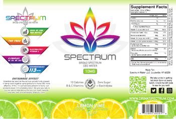Spectrum Broad Spectrum CBD Water 10 mg Lemon Lime - supplement