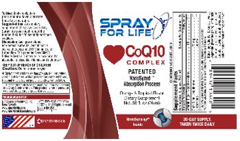 Spray For Life CoQ10 Complex Orange & Tropical Flavor - supplement
