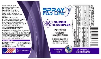 Spray For Life Super B-Complex Orange Cream Flavor - supplement
