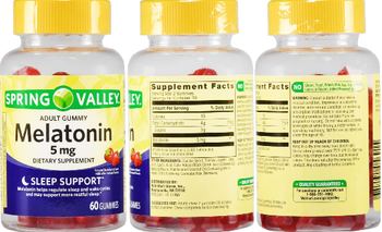 Spring Valley Adult Gummy Melatonin 5 mg Natural Strawberry Flavor - supplement