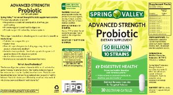 Spring Valley Advanced Strength Probiotic 50 Billion - supplement