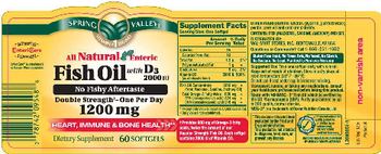 Spring Valley All Natural Enteric Fish Oil With D3 2000 IU - supplement