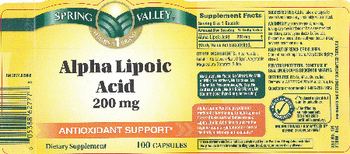 Spring Valley Alpha Lipoic Acid 200 mg - supplement