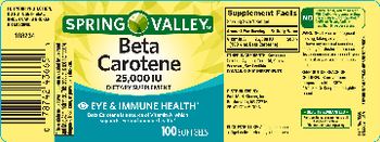 Spring Valley Beta Carotene 25,000 IU - supplement