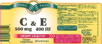 Spring Valley C 500 mg & E 400 IU - supplement