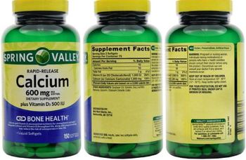 Spring Valley Calcium 600 mg plus Vitamin D3 500 IU - supplement