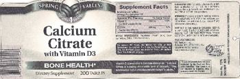 Spring Valley Calcium Citrate with Vitamin D3 - supplement