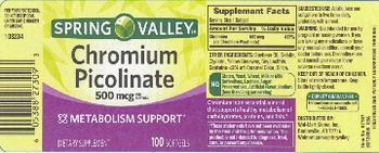 Spring Valley Chromium Picolinate 500 mcg - supplement