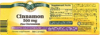 Spring Valley Cinnamon 500 mg Plus Chromium - supplement