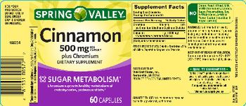 Spring Valley Cinnamon 500 mg plus Chromium - supplement