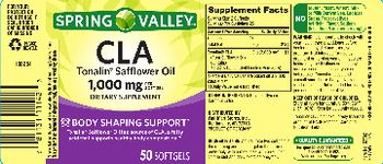 Spring Valley CLA Tonalin Safflower Oil 1,000 mg - supplement