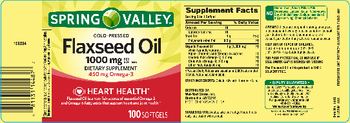 Spring Valley Cold-Pressed Flaxseed Oil 1000 mg - these statements have not been evaluated by the food and drug administration this product is not int