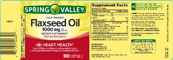 Spring Valley Cold-Pressed Flaxseed Oil 1000 mg - supplement