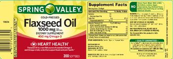 Spring Valley Cold-Pressed Flaxseed Oil 1000 mg - supplement