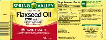 Spring Valley Cold-Pressed Flaxseed Oil 1200 mg - supplement