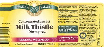 Spring Valley Concentrated Extract Milk Thistle 1000 mg - herbal supplement