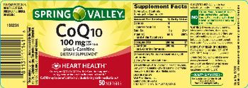 Spring Valley CoQ10 100 mg Plus L-Carnitine - supplement