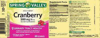 Spring Valley Cranberry 500 mg - supplement