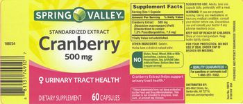 Spring Valley Cranberry 500 mg - supplement