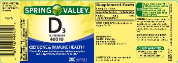 Spring Valley D3 Supplement 400 IU - d3 supplement