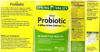 Spring Valley Daily Probiotic 4 Billion Active Cultures - supplement