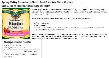 Spring Valley Fast Dissolve Biotin 10,000 mcg Strawberry Flavor - supplement