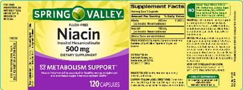 Spring Valley Flush-Free Niacin - supplement