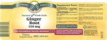 Spring Valley Ginger Root 550 mg - supplement