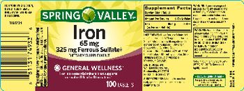 Spring Valley Iron 65 mg - supplement