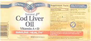 Spring Valley Natural Cod Liver Oil Vitamin A & D - supplement