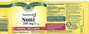 Spring Valley Natural Noni 500 mg - this statement has not been evaluated by the food and drug administration this product is not intend