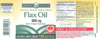 Spring Valley Organic Flax Oil 1000 mg - supplement
