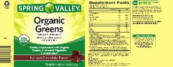 Spring Valley Organic Greens Natural Chocolate Flavor - supplement