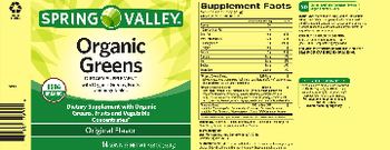 Spring Valley Organic Greens Original Flavor - supplement