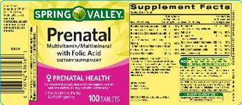 Spring Valley Prenatal Multivitamin/Multimineral with Folic acid - supplement