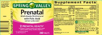 Spring Valley Prenatal Multivitamin/Multimineral With Folic acid - 