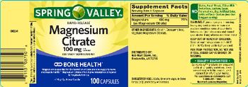 Spring Valley Rapid-Release Magnesium Citrate 100 mg - supplement