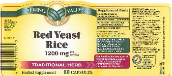 Spring Valley Red Yeast Rice 120 mg - herbal supplement