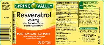 Spring Valley Resveratrol 250 mg Plus Red Wine Extract - supplement