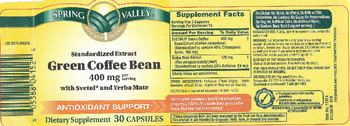 Spring Valley Standardized Extract Green Coffee Bean 400 mg - supplement