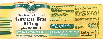 Spring Valley Standardized Extract Green Tea 315 mg Plus Hoodia - supplement