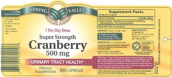 Spring Valley Super Strength Cranberry 500 mg - supplement