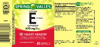 Spring Valley Vitamin E D-Alpha Supplement 670 mg - vitamin e dalphsupplement 670 mg