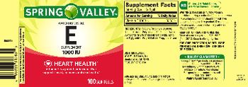 Spring Valley Water Dispersible E Supplement 1000 IU - water dispersible e supplement 1000 iu