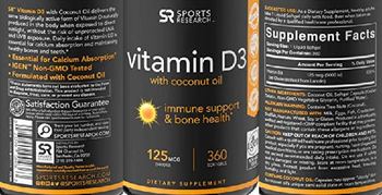 SR SportsResearch Vitamin D3 125 mcg (5000 IU) - supplement