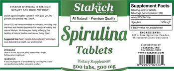Stakich Spirulina Tablets 500 mg - supplement