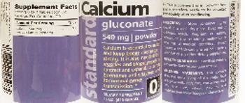 Standard Vitamins Calcium Gluconate Powder 540 mg - supplement