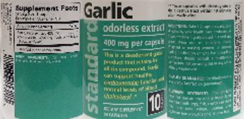 Standard Vitamins Garlic Odorless Extract 400 mg - supplement